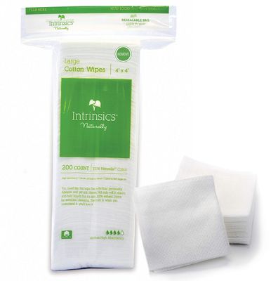 Intrinsics Large Cotton Face Pads - 4&quot; x 4&quot;, 8-Ply 100% Cotton Makeup Remover Pads (200 Count)