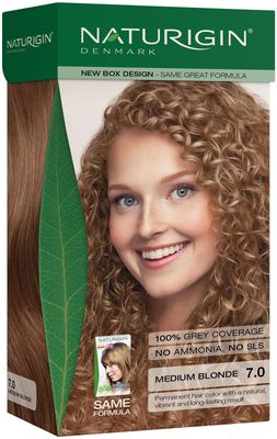 Naturigin Permanent Hair Dye, 7.0 Natural Medium Blonde, Ammonia and Paraben Free, up to 100% Gray Hair Coverage, Long Lasting, Vegan, Cruelty Free