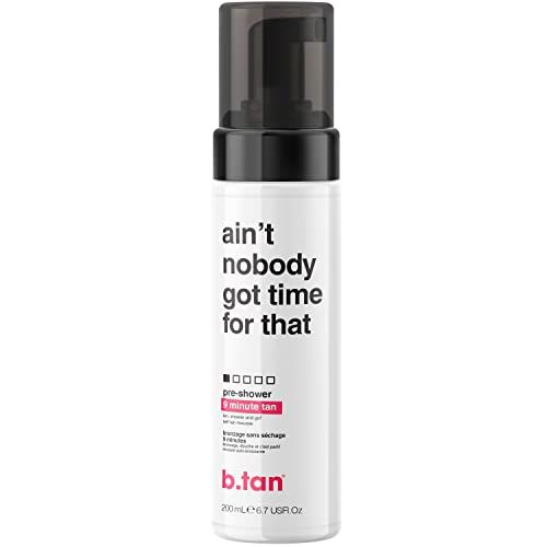b.tan Pre-Shower Self Tanner Mousse | Ain&#39;t Nobody Got Time for That - Fast, 9 Minute Express Sunless Tanning Foam, No Fake Tan Smell, No Added Nasties, Vegan, Cruelty Free, 6.7 Fl Oz