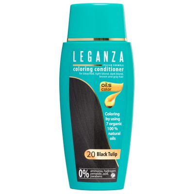 Leganza Coloring Conditioner Color 20 Black Tulip with 7 natural oils ammonia and Paraben Free