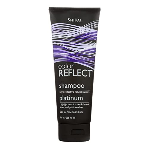 Shikai Color Reflect Platinum Shampoo (8oz, Pack of 2) | Highlights Cool Tones in Blonde, Gray &amp; Platinum Hair | Gentle Cleanser Leaves Hair Shiny