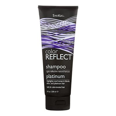 Shikai Color Reflect Platinum Shampoo (8oz, Pack of 2) | Highlights Cool Tones in Blonde, Gray &amp; Platinum Hair | Gentle Cleanser Leaves Hair Shiny