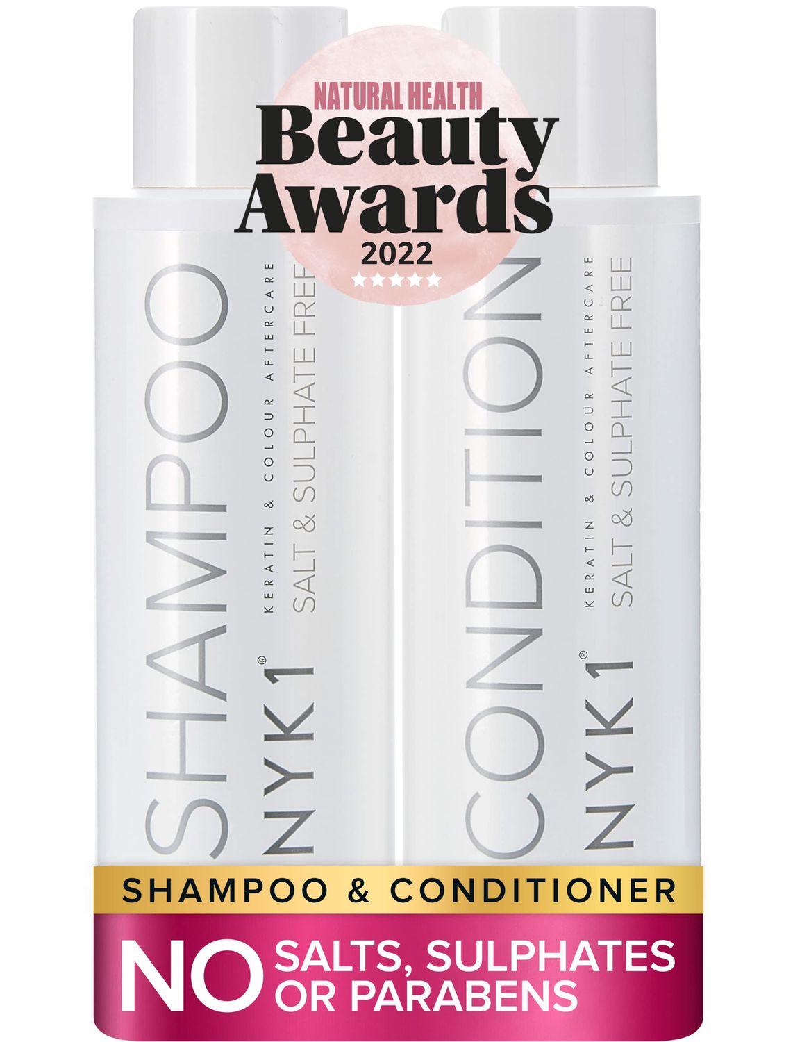 SALT NYK1 Sulfate-Free Shampoo and Conditioner Set for Color-Treated Hair, Extensions and Keratin Treatments (2 x 16.9 Fl Oz)