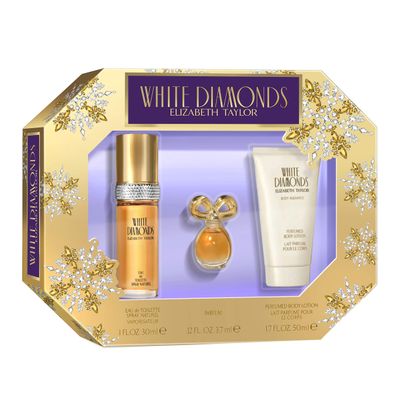 Elizabeth Taylor Elizabeth Taylor White Diamonds Women&#39;s Fragrance 3 Piece Gift Set, 1.0 Fl. Oz. Eau De Toilette, 3 Count