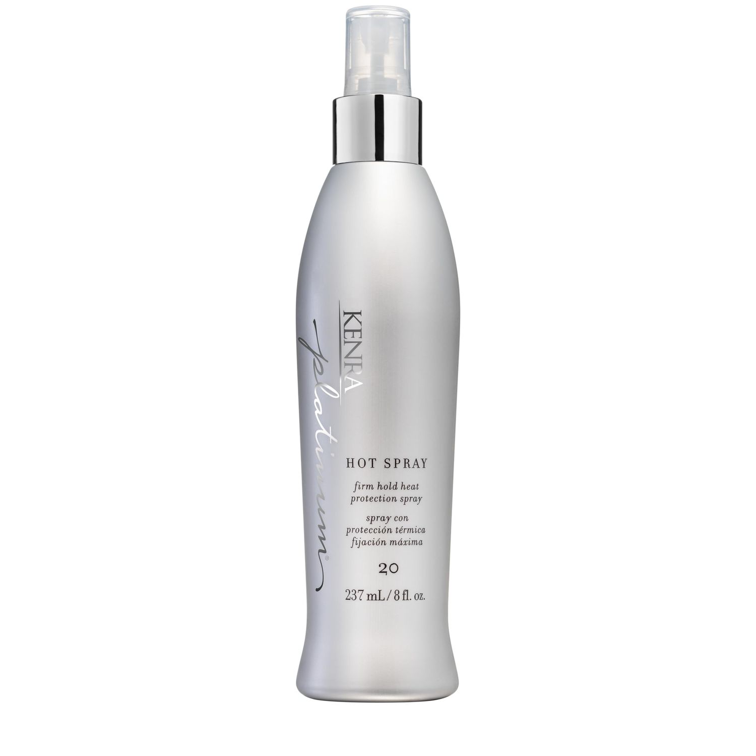 Kenra Platinum Hot Spray 20 | Heat Protection Styler | Long-Lasting, Firm Hold | Adds Vibrant Shine | Humidity &amp; Thermal Protection | Clean Release From Heated Tools | All Hair Types | 8 fl. Oz