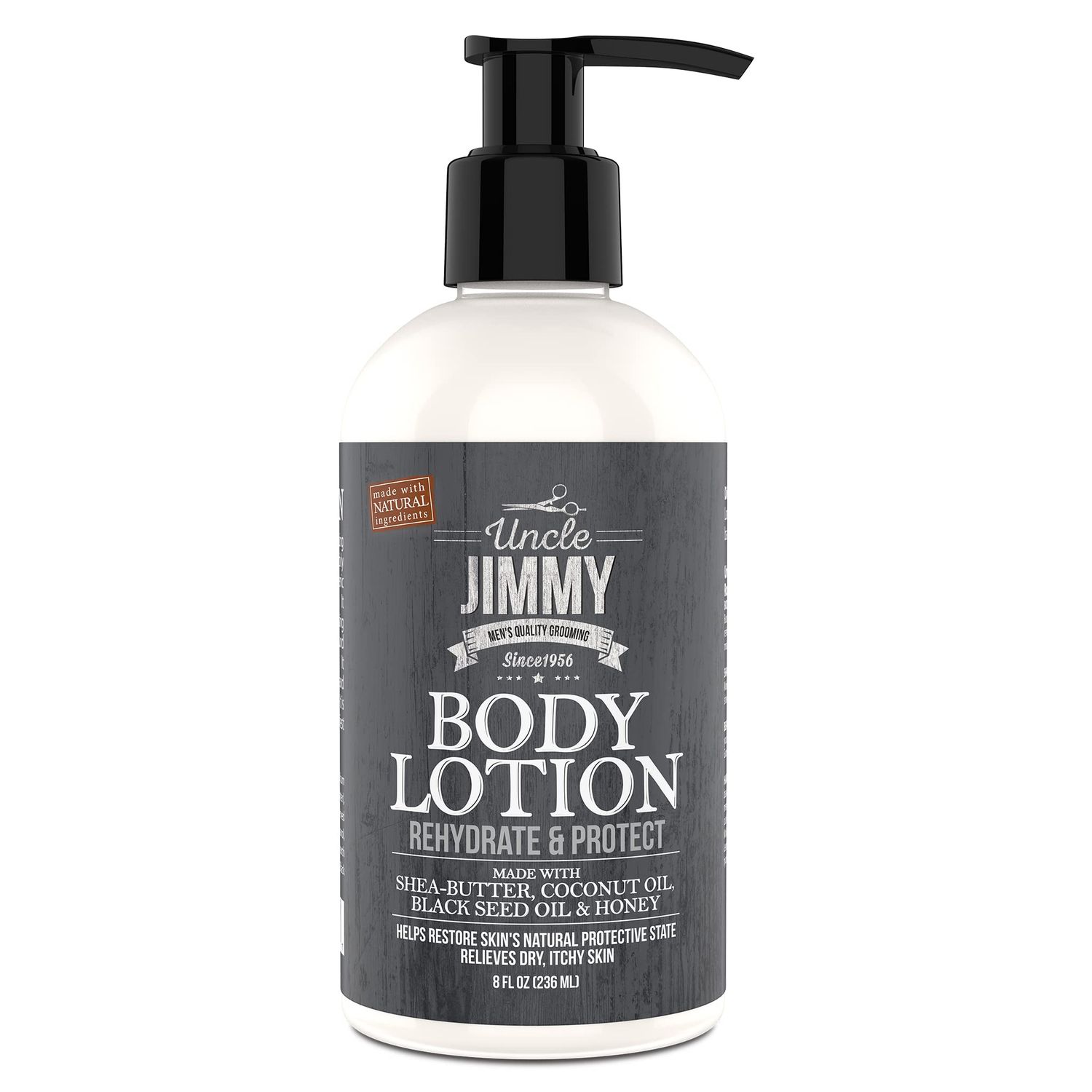 Uncle Jimmy Body Lotion for Dry Skin, Hand and Body Moisturizer Repairs Dry Skin and Retains Moisture, 8 Fl Oz
