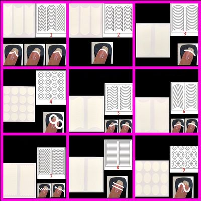 Warm Girl 680 Pieces 30 Designs French Manicure Nail Stickers, Nail Art Tips Guides for DIY Decoration Stencil Tools 24 Sheets