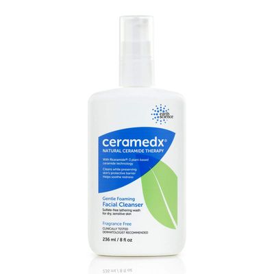 Ceramedx - Gentle Foaming Facial Cleanser | Natural Ceramide Cleanser for Dry, Sensitive Skin | Cruelty Free, Vegan &amp; Fragrance Free | 8 fl oz