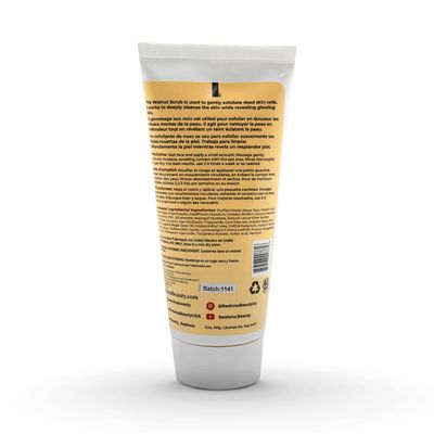 Reshma Beauty Walnut Scrub, Dual Action Cleanser Face &amp; Body Scrub, Gentle for All Skin Types and Dull Skin, Deep Cleansing and Moisturizing, Enhances Natural Glow, Cruelty-Free, 5.07 oz, Pack of 1