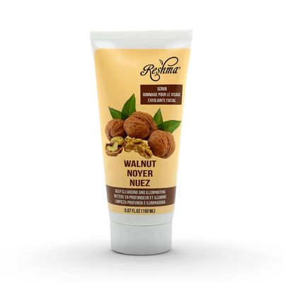 Reshma Beauty Walnut Scrub, Dual Action Cleanser Face &amp; Body Scrub, Gentle for All Skin Types and Dull Skin, Deep Cleansing and Moisturizing, Enhances Natural Glow, Cruelty-Free, 5.07 oz, Pack of 1