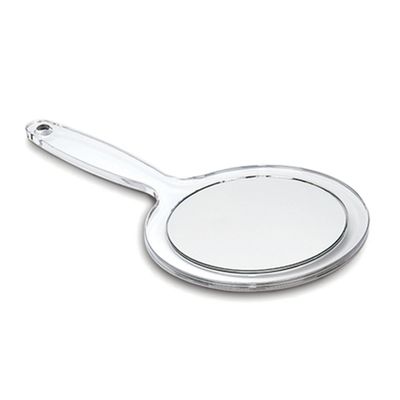 RUCCI Round Hand Held Magnifying Makeup Mirror 10X 1X Clear Acrylic Double-Sided Mirror with Handle Personal Mirror for Women (Round 5 Inch)