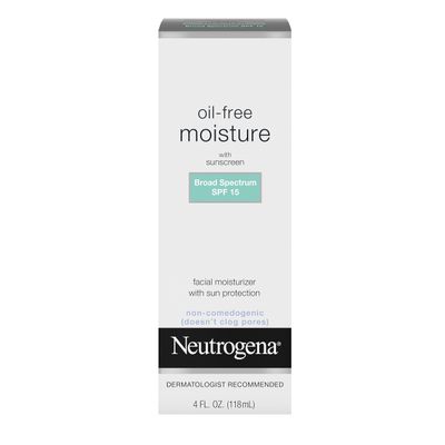 Neutrogena Oil Free Daily Long Lasting Facial Moisturizer &amp; Neck Cream - Non Greasy, Oil Free Moisturizer Won&#39;t Clog Pores - SPF 15 Sunscreen &amp; Glycerin, 4 fl. oz