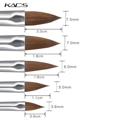 KADS Kolinsky Sable Acrylic Brush 5pcs/Set Size 2#/4#/6#/8#/10# Acrylic Brush Black Kolinsky Sable Acrylic Nail Brushes