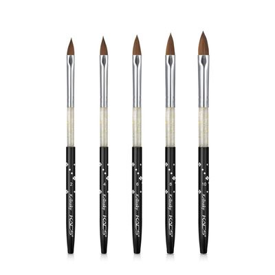 KADS Kolinsky Sable Acrylic Brush 5pcs/Set Size 2#/4#/6#/8#/10# Acrylic Brush Black Kolinsky Sable Acrylic Nail Brushes