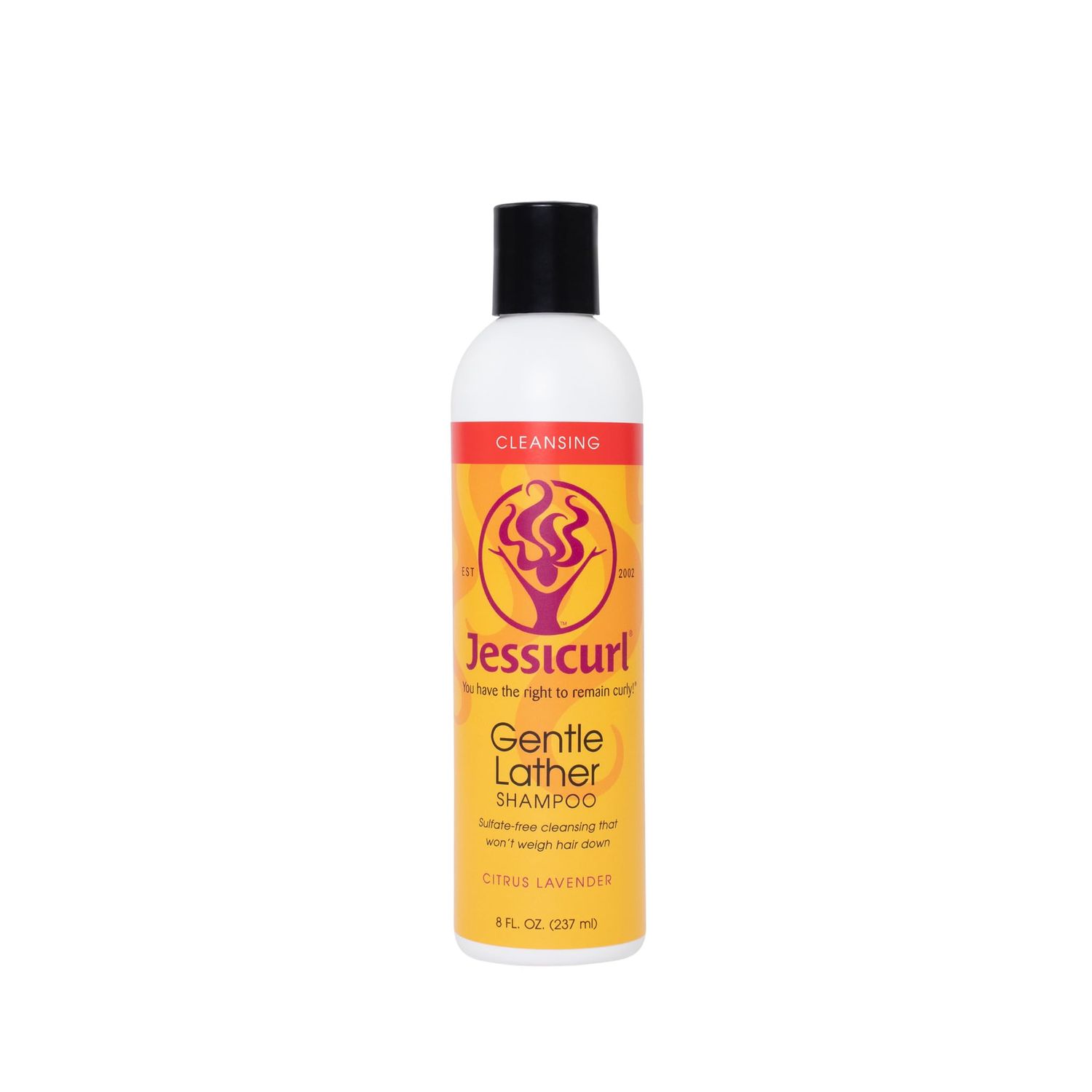 Jessicurl, Gentle Lather Shampoo, Citrus Lavender, 8 Fl oz. Cleansing Curly Hair Shampoo, Vegan, Sulfate Free Shampoo