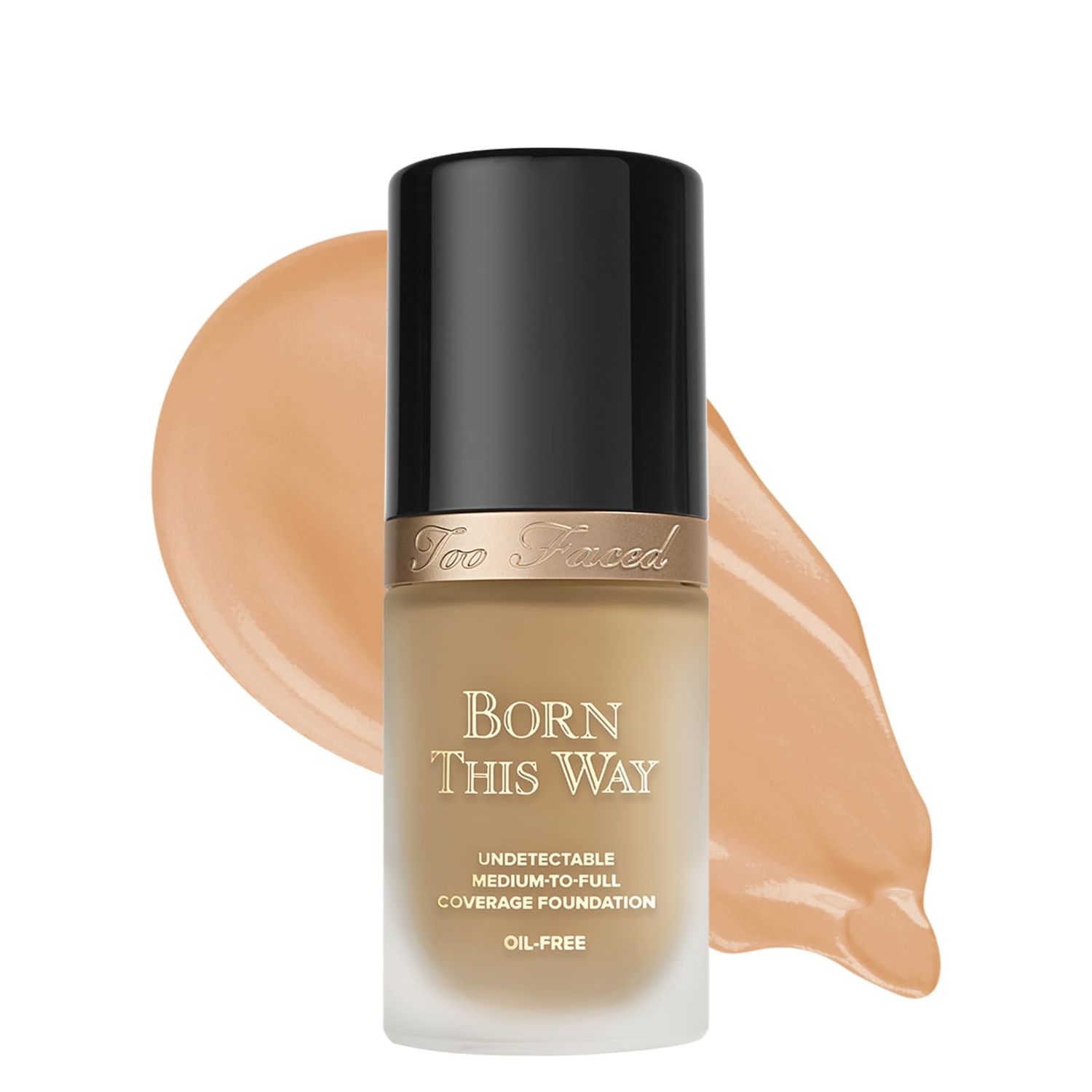 Too Faced Born This Way Natural Finish Longwear Liquid Foundation | Medium-To-Full Coverage | Hydrating + Oil Free, 1 Fl Oz, Light Beig