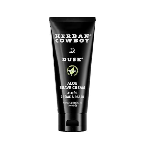 Herban Cowboy Premium Shave Cream Made with Olive Oil, Aloe, and Peppermint (Dusk, 6.7 Fl Oz)