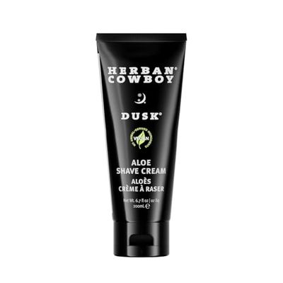 Herban Cowboy Premium Shave Cream Made with Olive Oil, Aloe, and Peppermint (Dusk, 6.7 Fl Oz)