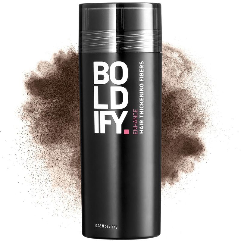 BOLDIFY Hair Fibers (28g) - Fill In Thinning and Fine Hair for an Instantly Fuller, Thicker Look - 14 Shades for Women &amp; Men - Medium Brown
