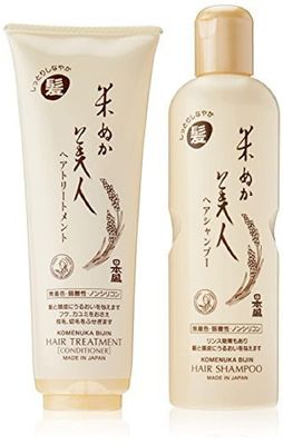 Komenuka Bijin Moisturizing Hair Shampoo and Hair Treatment / Conditioner, No PARABENS and SULFATES