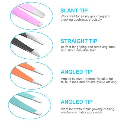 Tweezers for Women Facial Hair,Stocking Stuffers Christmas Gifts 4 Pack Tweezers for Eyebrows,Tweezer Set for Ingrown Hair, Plucking Daily Beauty Tool with Leather Travel Case for Gifts
