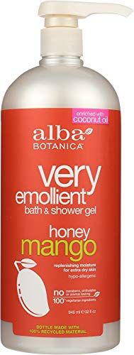 Alba Botanica Very Emollient Bath &amp; Shower Gel, Honey Mango, 2 Pack (32oz)