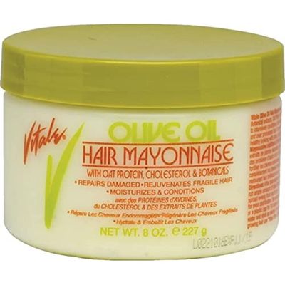 VITALE Olive Oil Hair Mayonnaise 8oz with Oat &amp; Egg Protein and Vitamins - Good on Color &amp; Thermal Treated Hair - for Dry &amp; Damaged Scalp Men, Women &amp; Kids - Moisturize and Condition