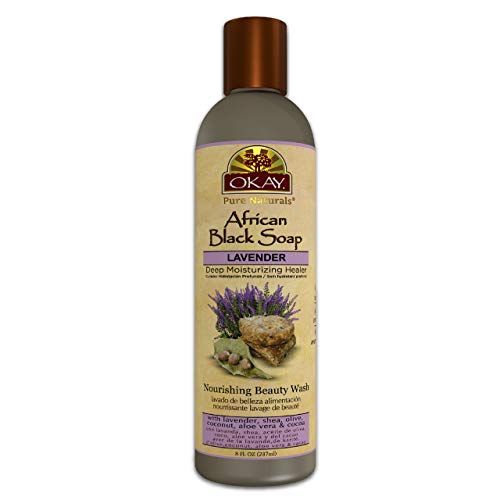 OKAY AFRICAN BLACK SOAP LIQUID with LAVENDER 8oz / 237ml