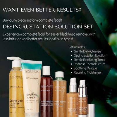 RD Alchemy - Desincrustation Solution Set to help soften and open pores to make blackhead extractions easier. Complete facial skincare kit for use by everyone including professionals &amp; Estheticians