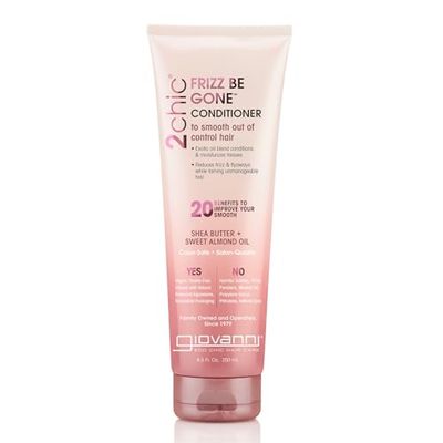 GIOVANNI 2chic Frizz Be Gone Conditioner - Anti Frizz Natural Hair Smoothing Formula with Shea Butter &amp; Sweet Almond Oil, Macadamia, Color Safe, Vegan - 8.5 oz