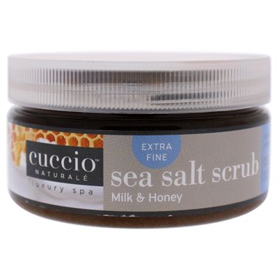 Cuccio Naturale Sea Salt Scrub - Extra Fine - Gently Exfoliates To Remove Dead Skin Cells - Leaves Skin Supple, Radiant And Youthful Looking - Paraben And Cruelty Free - Milk And Honey - 8 Oz