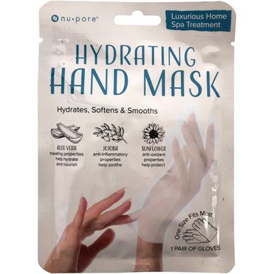 Nu-Pore Moisturizing Gloves - Hand Mask for Dry Hands and Moisturizer with Jojoba Oil and Aloe Vera to Help Repair and Soothe Extra Dry Skin, Paraben &amp; Latex Free (24 Pack)