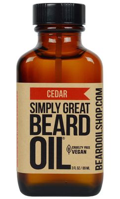 Simply Great Beard Oil - CEDAR Scented - Holiday Gifts - Stocking Stuffers - Beard Conditioner - 3 Oz - Easy Applicator - Natural - Vegan and Cruelty Free Care for Beards - Gifts for Men