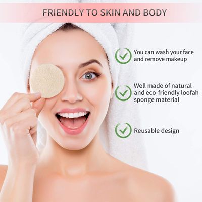 Frcolor 50 Pcs Loofah Face Pads Exfoliating Loofah Sponges Makeup Remover Reusable Soft Facial Skin Care Scrub Wash Pads