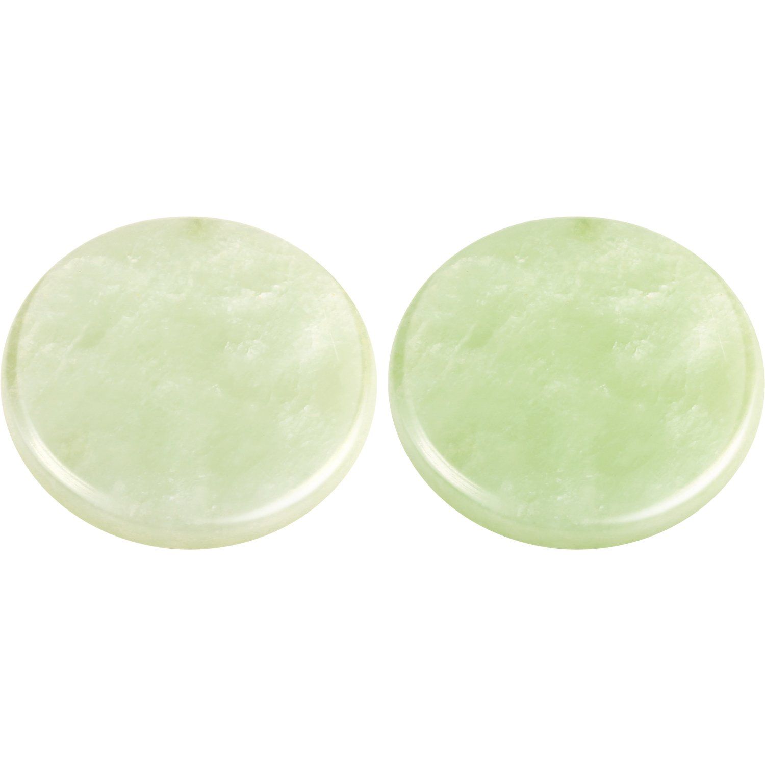 Bememo 2 Pieces Jade Stone for Lash Glue Eyelash Extension Round Jade Stone Lash Glue Holders Adhesive Pallet Fake Eye Lash Holder Base 2 Inch (Green)