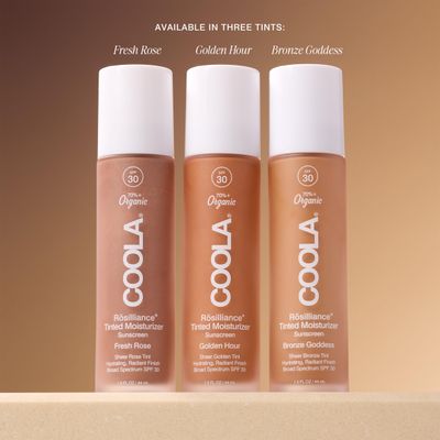 COOLA Organic Rosilliance BB Cream with SPF 30, Tinted Moisturizer Sunscreen &amp; Foundation, Dermatologist Tested, Golden Hour, 1.5 Fl Oz