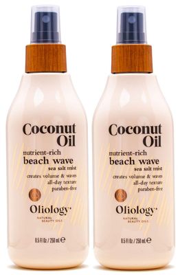 Oliology Coconut Oil Beach Wave Sea Salt Mist Spray - Light Mist Gives Hair Soft Beachy Waves Without Stiffness | Creates Volume | Long Lasting | Made in USA, Cruelty Free &amp; Paraben Free (8oz/2 Pack)