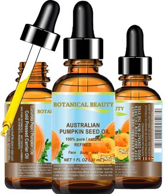 Botanical Beauty Australian PUMPKIN SEED OIL Pure Natural Virgin Unrefined Cold Pressed Carrier Oil. 1 Fl.oz.- 30 ml. for Face, Skin, Hair, Lip, Nails