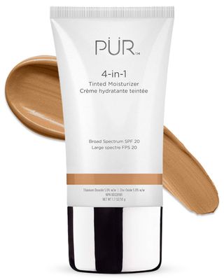 PUR Beauty 4-in-1 Tinted Moisturizer with SPF 20 - Hydrating Skin Tint Face Moisturizer, Primer &amp; Foundation with Shea Butter, Aloe Vera &amp; Vitamin B3 - Vegan Friendly, Paraben Free (Warm Nude)
