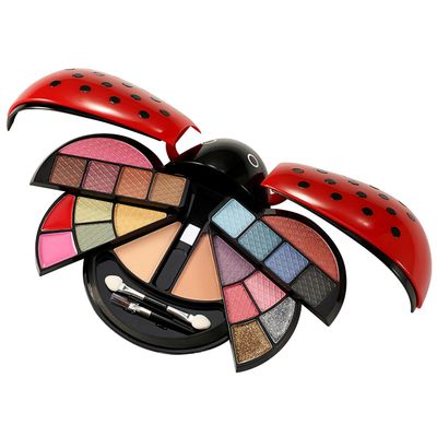 Cameo Ladybug Cute Make Up Kit with Eyeshadow, Blush, Presspowder &amp; Lipgolss, Red, 22 Piece