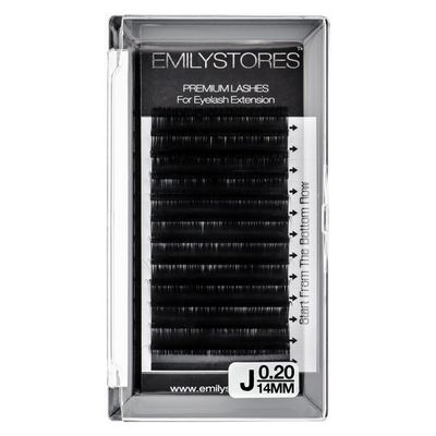 EMILYSTORES Lash Extensions 0.20mm Thickness J Curl 14mm Length Individual Volume Natural Looking Eyelashes For Eyelash Extensions(0.20,J,14mm)