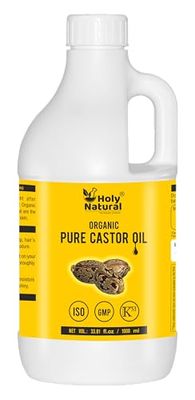 Cold Pressed Castor Oil (33.81 fl oz),Pure, No GMO, NO Heat treatment,Castor Oil - Moisturizing &amp; Healing, For Dry Skin,Hair Growth, Massage,Lash Growth