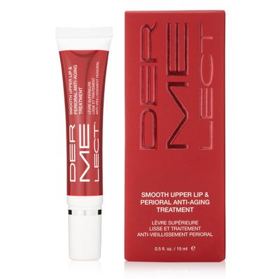 Dermelect Smooth Upper Lip Anti Aging Cream - with Hyaluronic Acid, Collagen, Retinol, Brightening &amp; Smoothing Cream for Lip Lines, Smile Lines, Discoloration, Lipstick Bleeding and Feathering, 0.5 oz