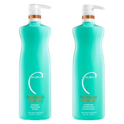 Malibu C Hard Water Wellness Shampoo and Conditioner Duo - Hydrating Hair Care for Shine &amp; Manageability - Protects from Waterborne Elements That Cause Dry, Damaged Hair (33.8oz)