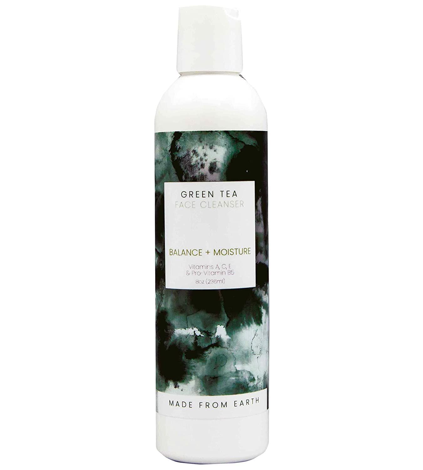 Made from Earth Green Tea Face Cleanser - Vitamin A, C and Plant Proteins for All Skin Types, 8 oz.