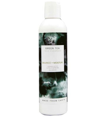 Made from Earth Green Tea Face Cleanser - Vitamin A, C and Plant Proteins for All Skin Types, 8 oz.