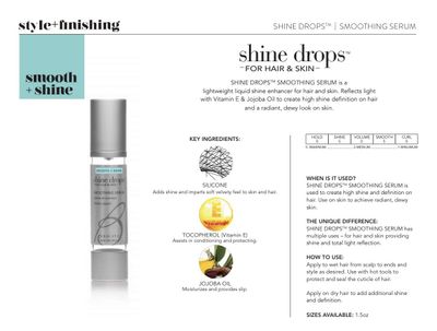 Brocato Shine Drops Smoothing Serum: Liquid Smoother and Shine Enhancer for Dry, Damaged Hair and Skin - Anti Frizz Control and Radiant Gloss Amplifier Serums with Organic Jojoba Oil - 1.0 Oz