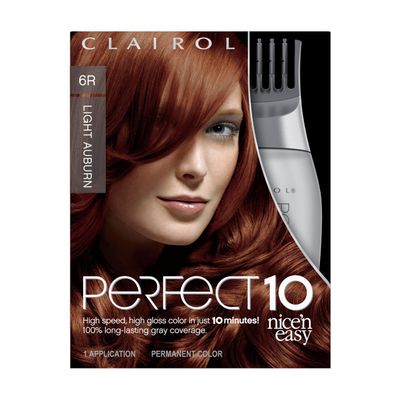 Clairol Nice&#39;n Easy Perfect 10 Permanent Hair Color, 6R Light Auburn, Pack of 1