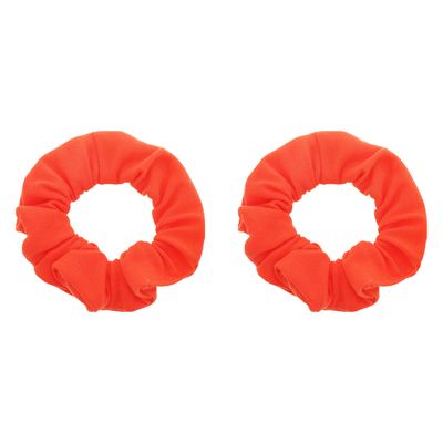 Set of 2 Solid Scrunchies (Neon Orange)