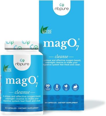 nbpure MagO7 - Natural Colon Cleanse &amp; Detox - Occasional Constipation Relief, Stool Softening, &amp; Bloating Support for Men &amp; Women - Ozonated Magnesium Oxide, 30 Capsules